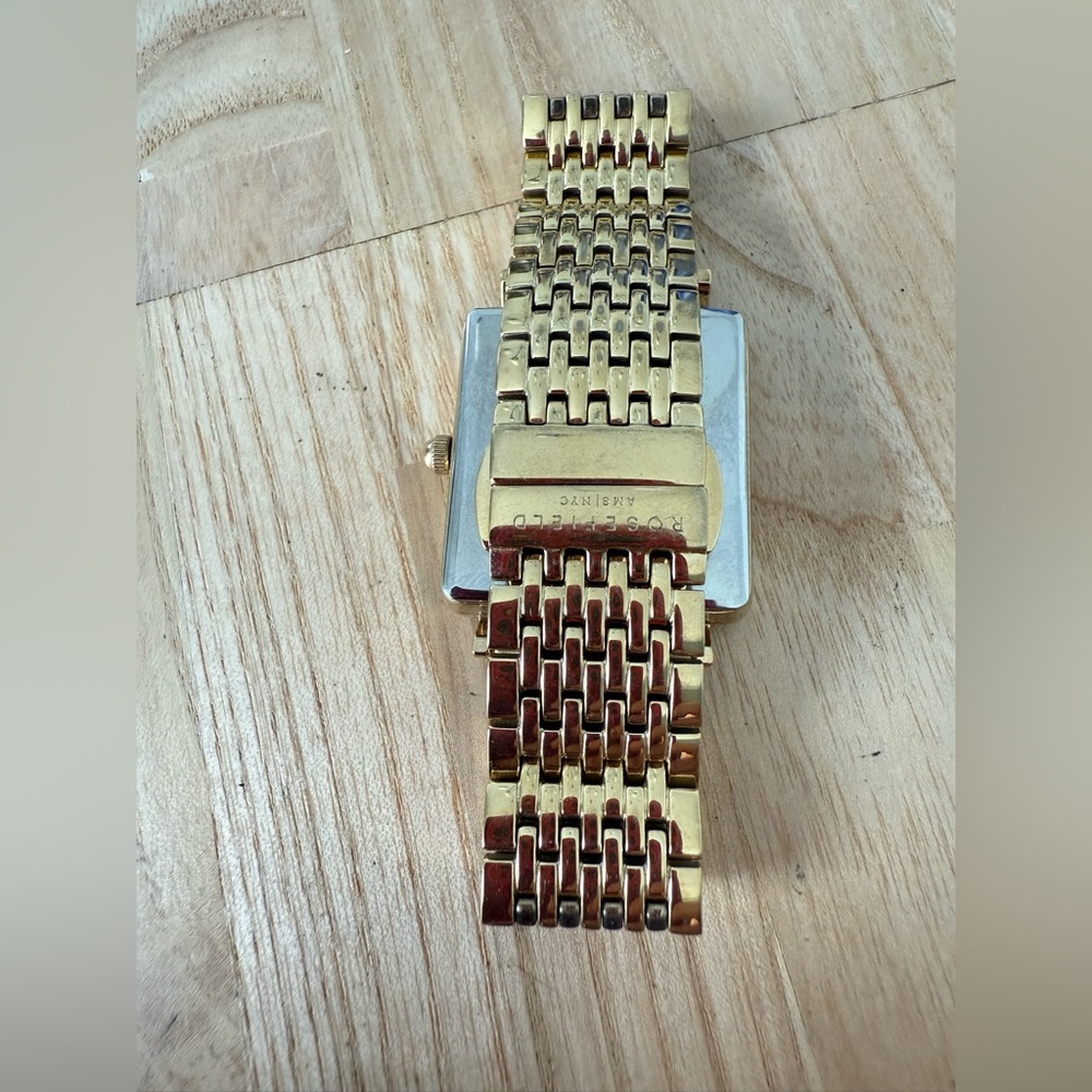 Rosefield ladies rectangular gold tone watch NEW BATTERY - Picture 5 of 11